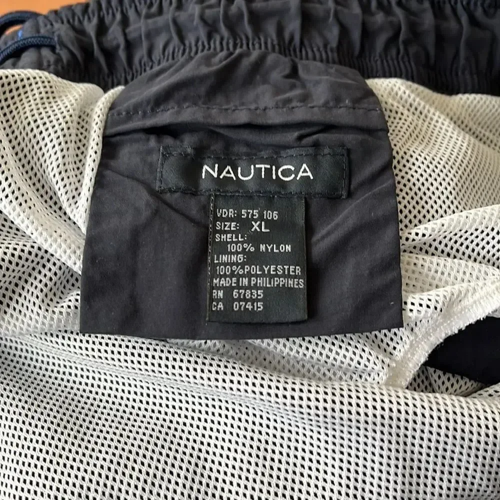 Nautica Classic Blue Nylon Swim Trunks sz XL EUC